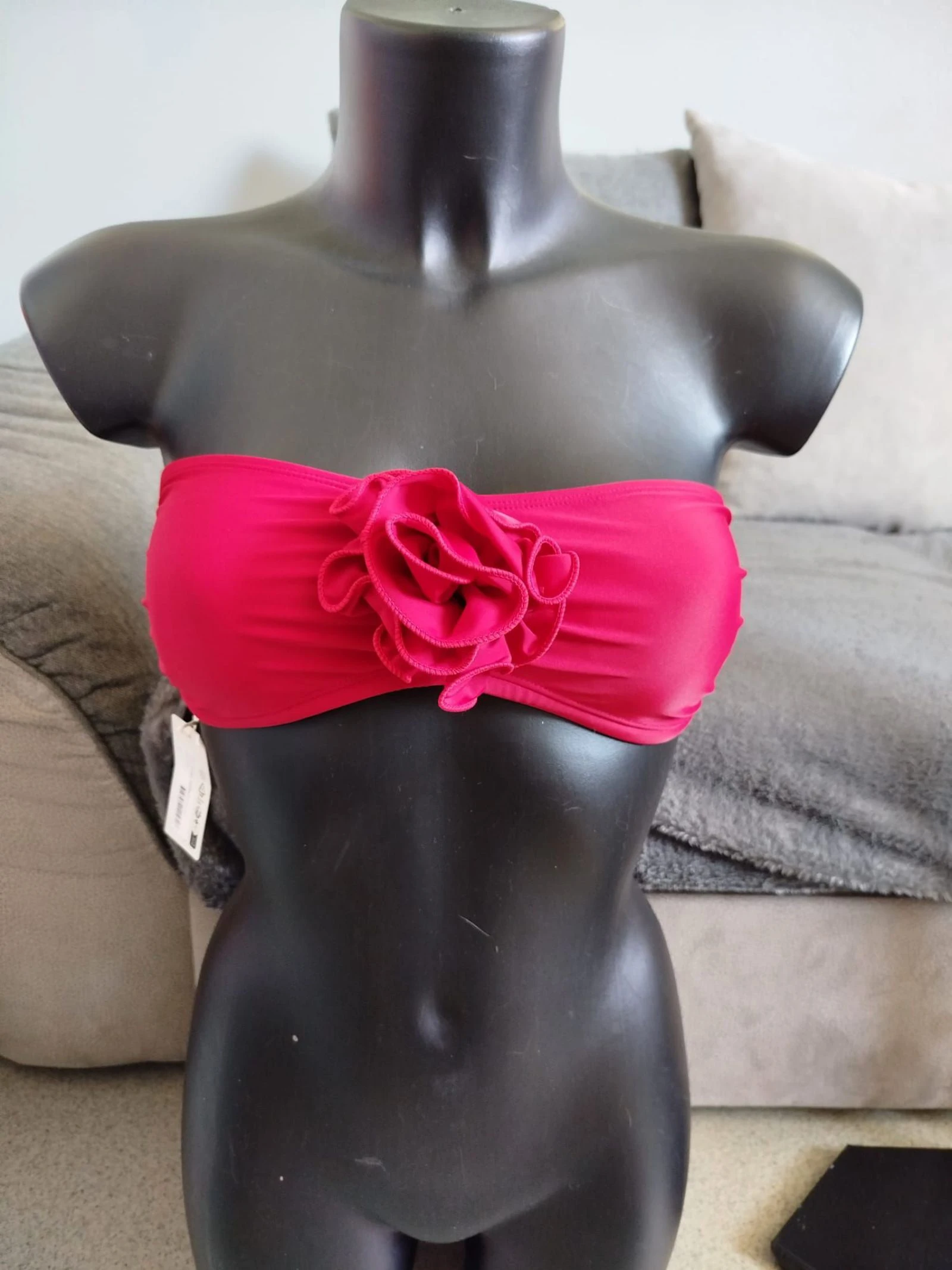 NA-KD haut de maillot de bain bandeau rouge S
